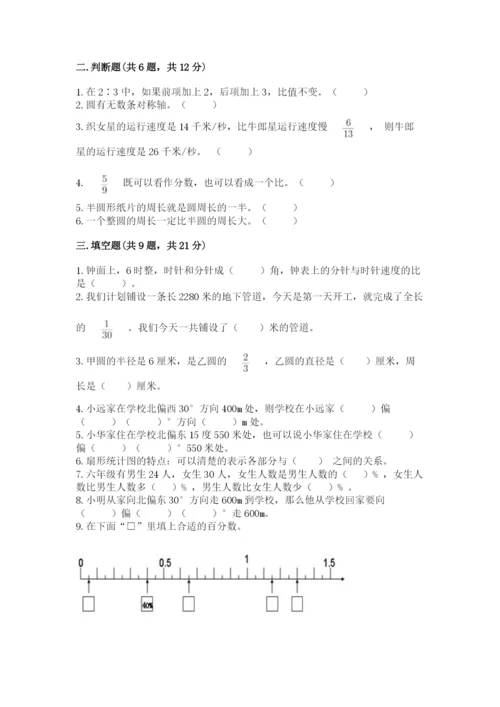 小学数学六年级上册期末测试卷（夺冠系列）word版.docx
