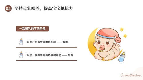 咖啡色水彩简约插画母乳喂养健康宣传PPT课件世界母乳喂养周