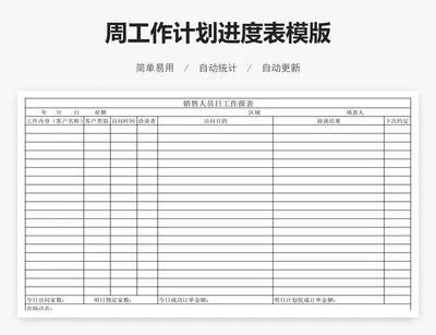 周工作计划进度表模版