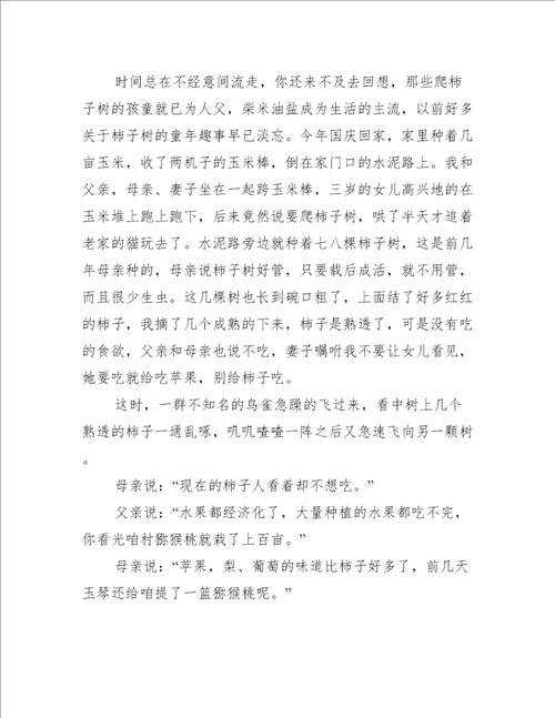 吃柿子作文3篇