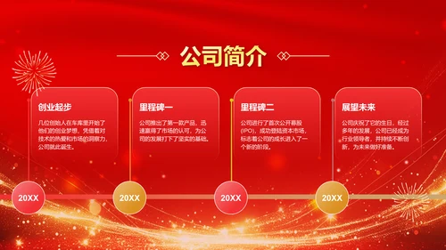 红色喜庆风公司周年庆邀请PPT模板