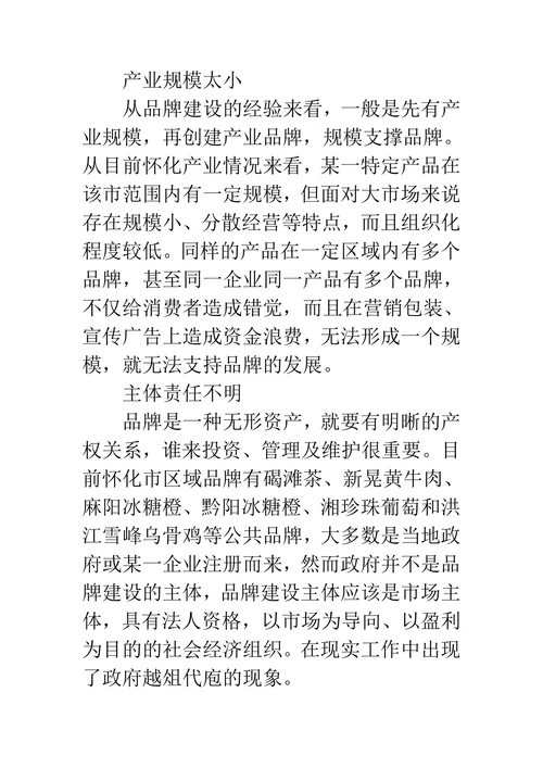 农产品品牌建设思考