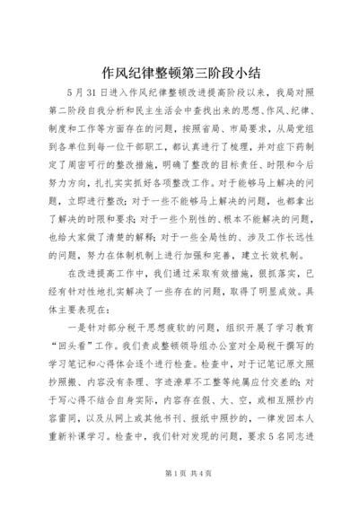 作风纪律整顿第三阶段小结.docx