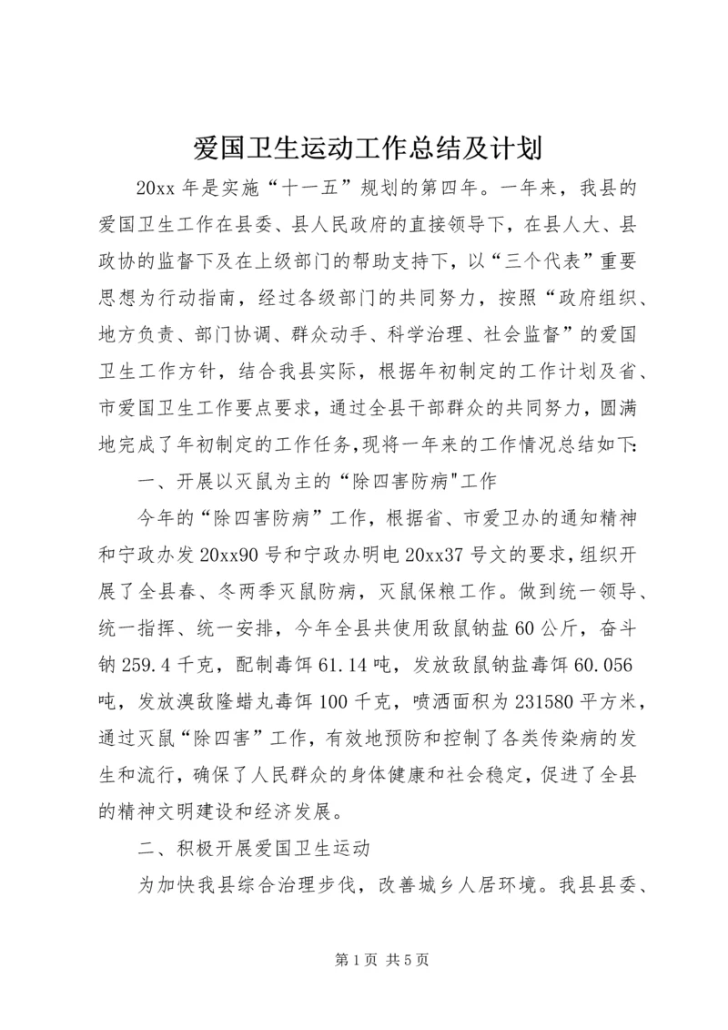 爱国卫生运动工作总结及计划.docx