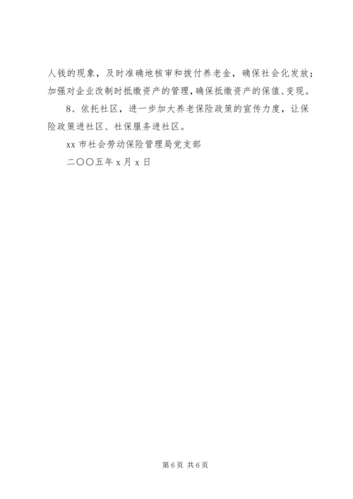 市社会劳动保险管理局支部党建工作自查报告.docx