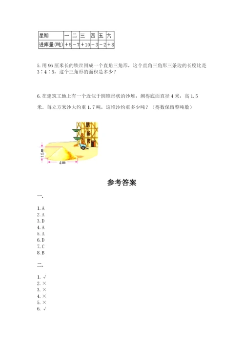 实用小学数学青岛版六年级下册期末测试卷【轻巧夺冠】.docx