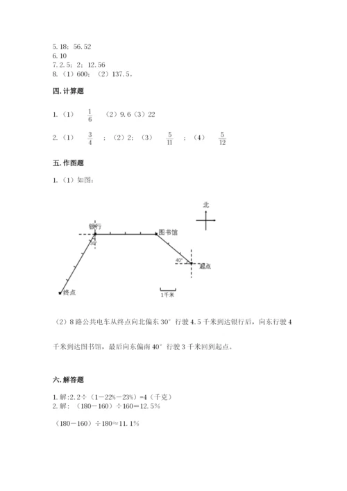 小学数学六年级上册期末卷含答案【培优a卷】.docx