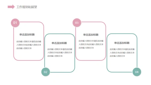 小清新粉色花草通用PPT模板