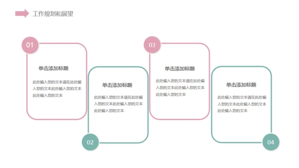 小清新粉色花草通用PPT模板