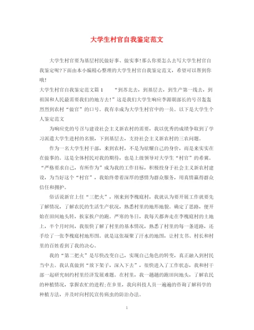 精编之大学生村官自我鉴定范文2.docx