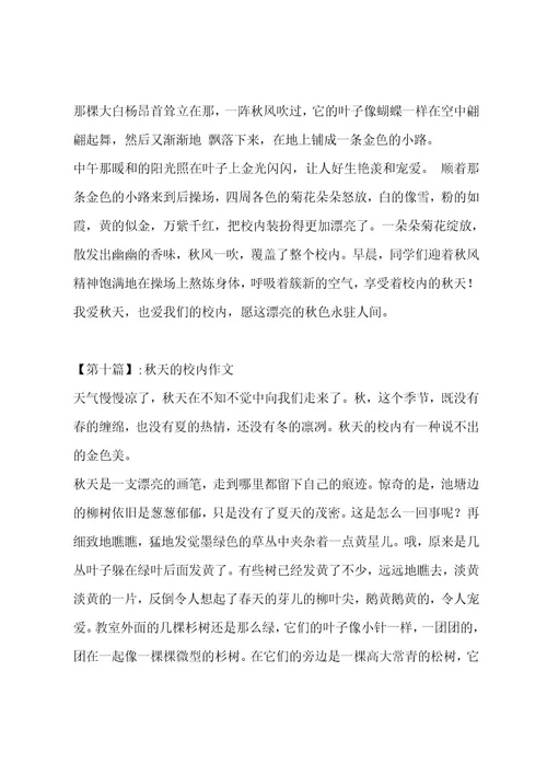 秋天的校园作文汇总十一篇作文