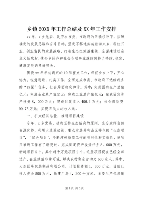 乡镇某年工作总结及某年工作安排.docx