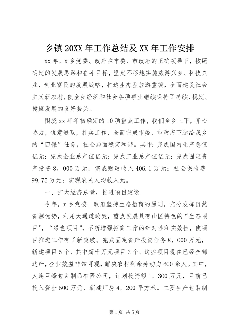 乡镇某年工作总结及某年工作安排.docx