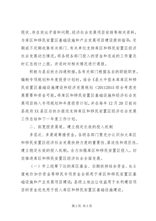 县移民安置办促进库区和移民安置区经济社会发展工作意见.docx