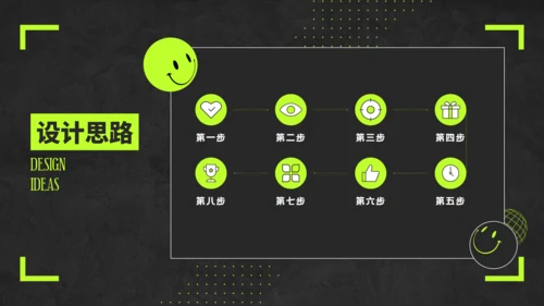 荧光绿潮流风个人作品集通用PPT模板
