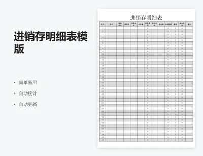 进销存明细表模版