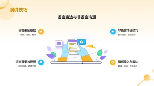 橙色插画风大学生专业课汇报PPT模板