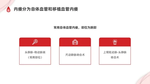 红色剪纸插画动静脉内瘘的护理培训PPT护理查房