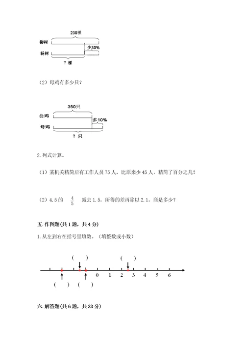 小学六年级下册数学期末测试卷及答案（名校卷）