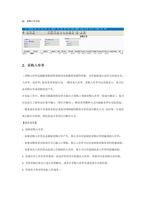 用友业务采购销售仓库操作标准手册.docx
