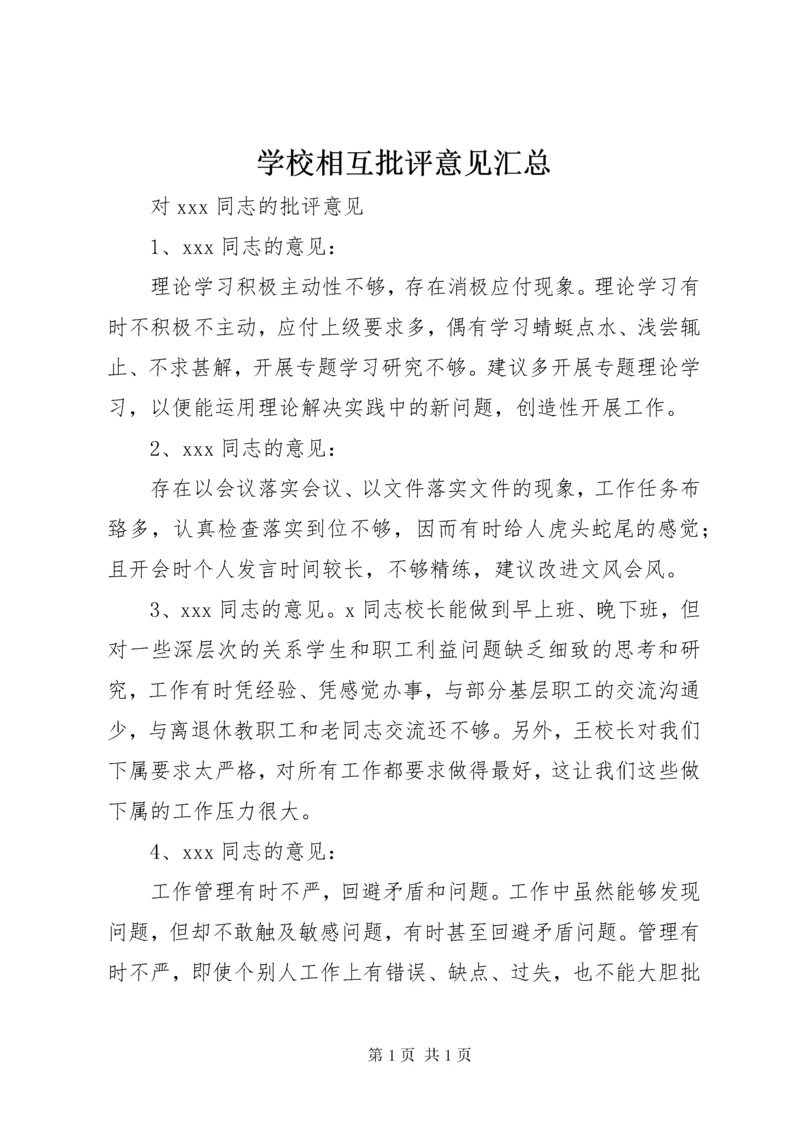 学校相互批评意见汇总.docx