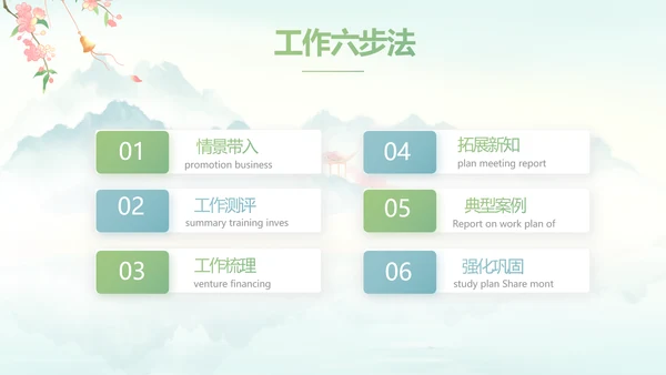 唯美中国风你好春天春季旅游PPT
