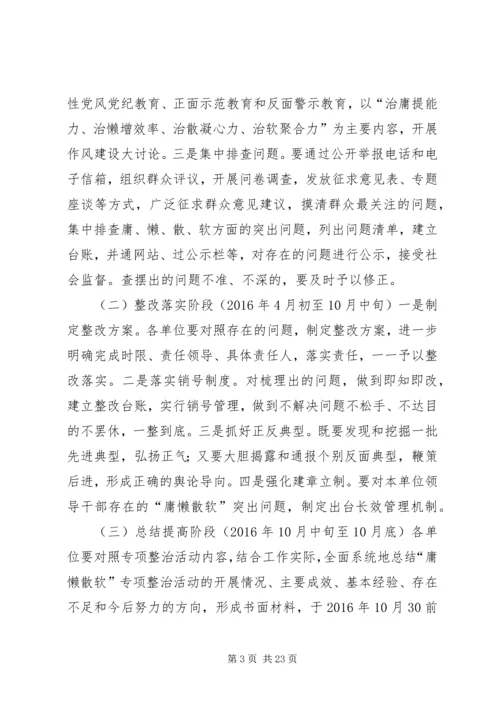 食品药品局“庸懒散拖”专项治理活动的实施方案.docx