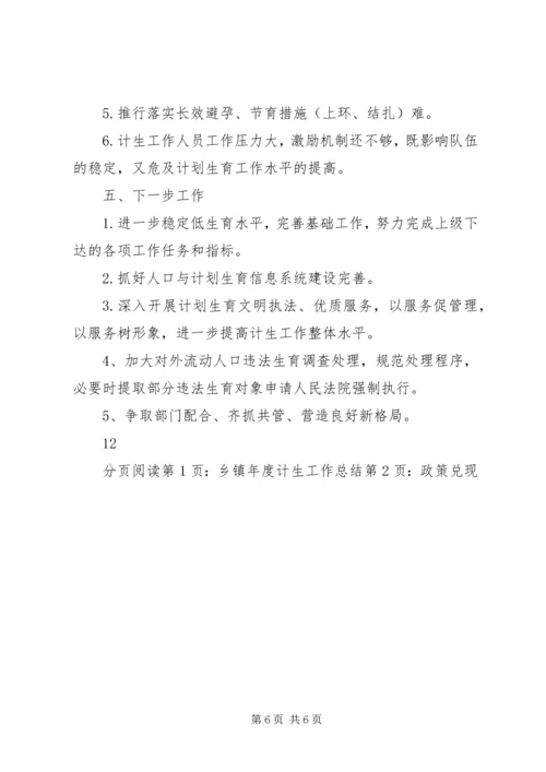 乡镇年度计生工作总结.docx