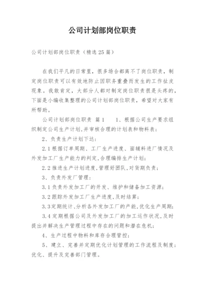 公司计划部岗位职责.docx