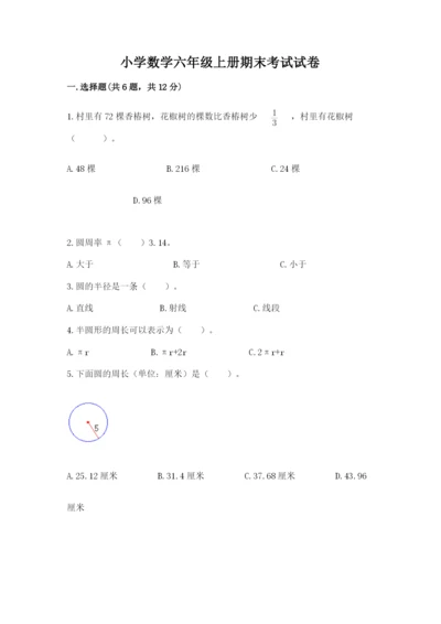 小学数学六年级上册期末考试试卷附参考答案【能力提升】.docx