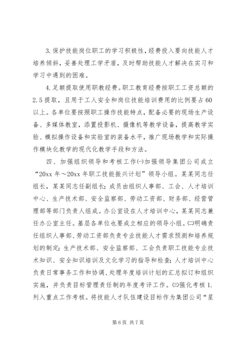 某矿务集团公司20XX职工技能振兴计划.docx