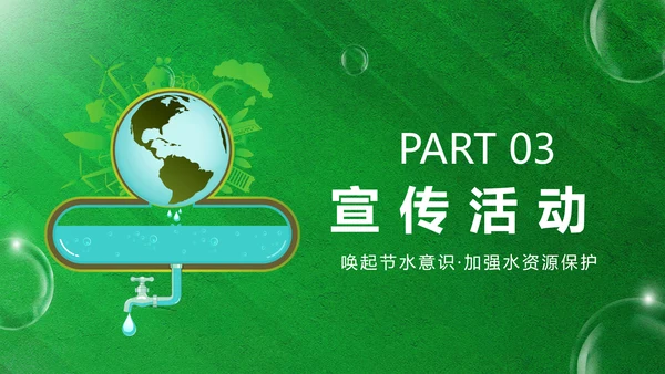 世界水日节约用水，水资源保护PPT模板
