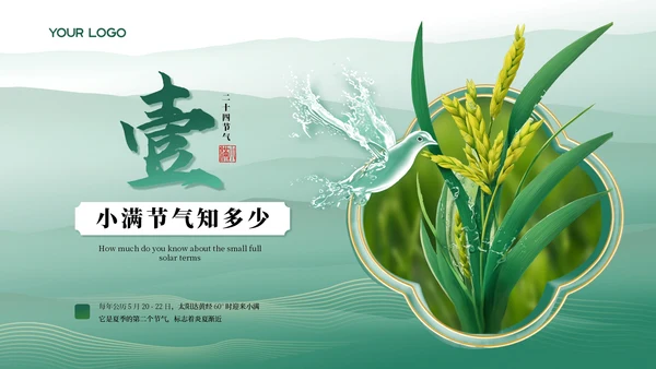 小满中国风教育教学通用模板PPT模板