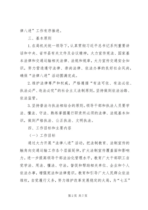 交通运输局深化法律八进活动实施方案.docx