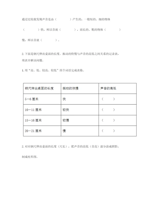 教科版四年级上册科学第一单元《声音》测试卷附参考答案（能力提升）.docx
