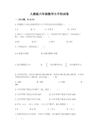 人教版六年级数学小升初试卷含答案（a卷）.docx