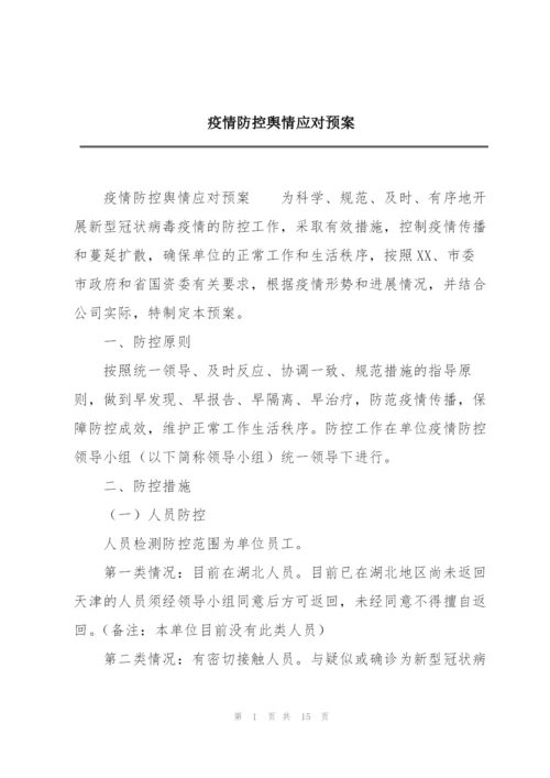 疫情防控舆情应对预案.docx