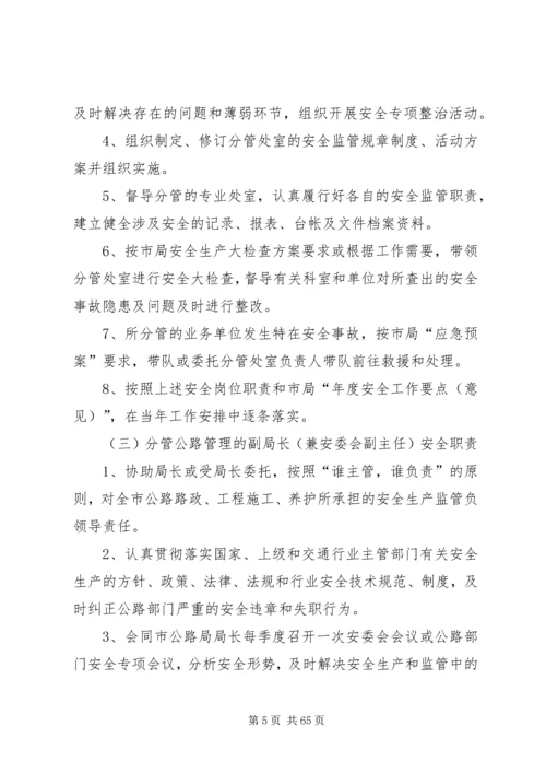 交通局安全生产监督管理岗位责任制.docx