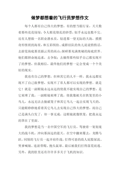 做梦都想着的飞行员梦想作文.docx