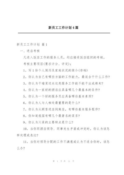 新员工工作计划4篇.docx