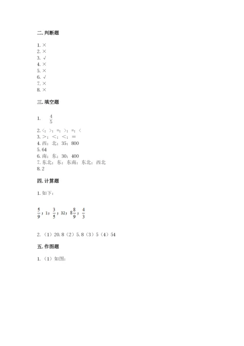 人教版六年级上册数学期中考试试卷（名校卷）word版.docx