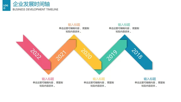 企业历程时间轴关系图PPT模板