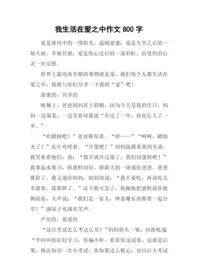 我生活在爱之中作文800字.docx