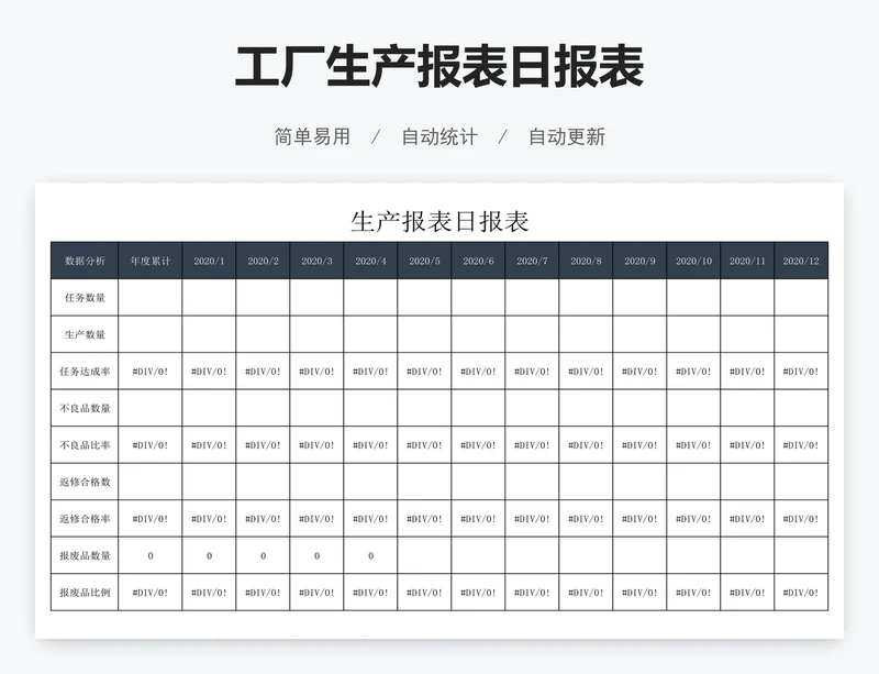 工厂生产报表日报表