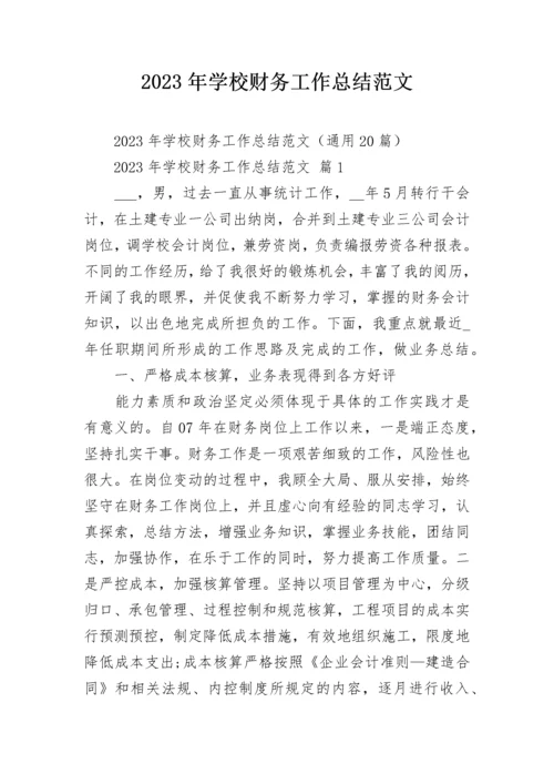 2023年学校财务工作总结范文.docx