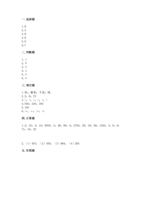 人教版三年级上册数学期中测试卷精品（必刷）.docx