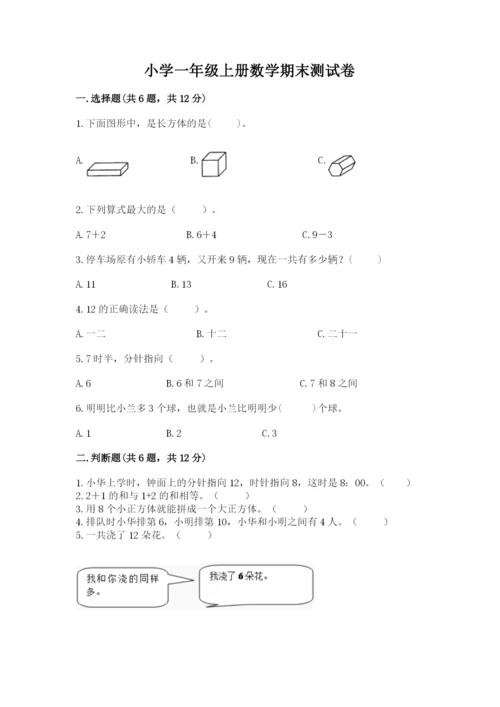 小学一年级上册数学期末测试卷（各地真题）word版.docx