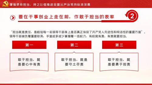 走在前作表率坚决扛起全面从严治党的使命担当ppt