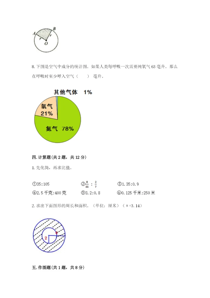 人教版六年级上册数学期末考试卷精品【网校专用】.docx