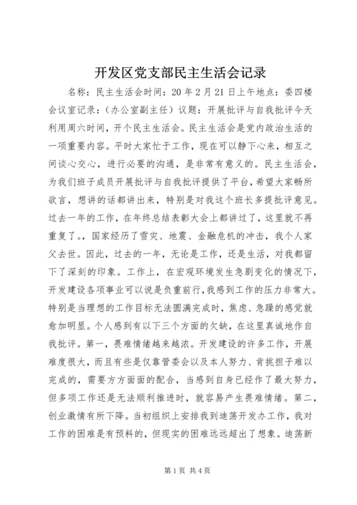开发区党支部民主生活会记录.docx